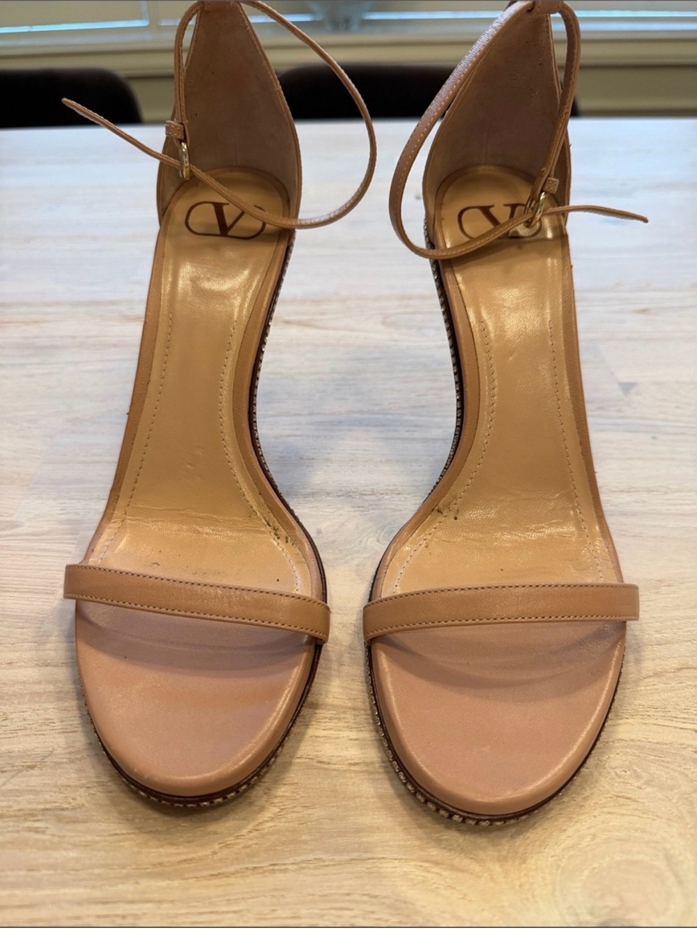 Valentino Garavani Beige Nude Ankle-Strap Heels